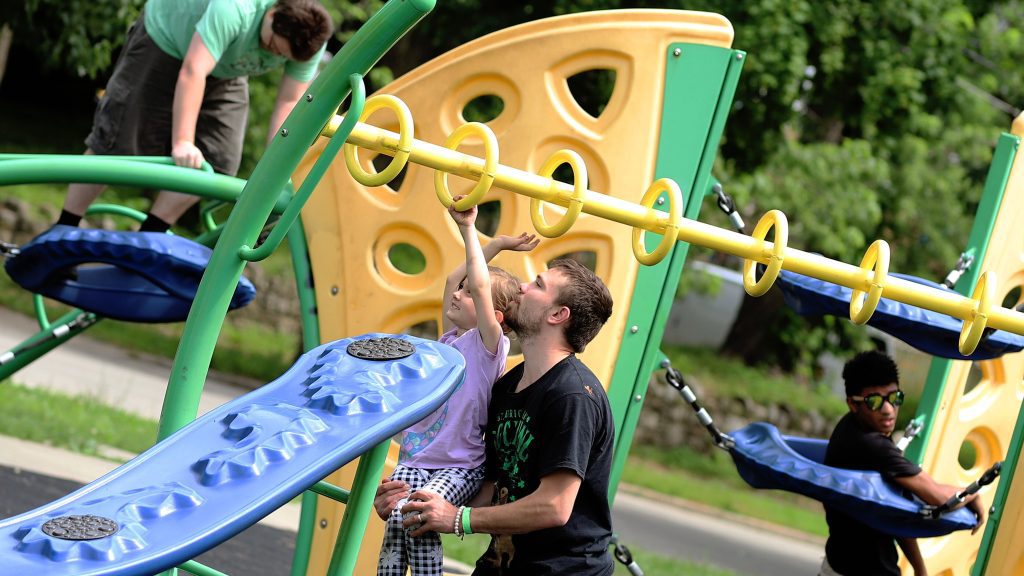 Kids playing in Holmes park