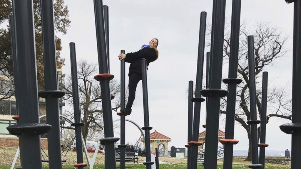 Girl having fun in the park