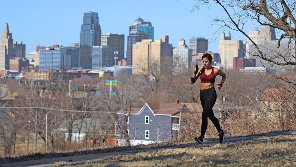 Girl jogging